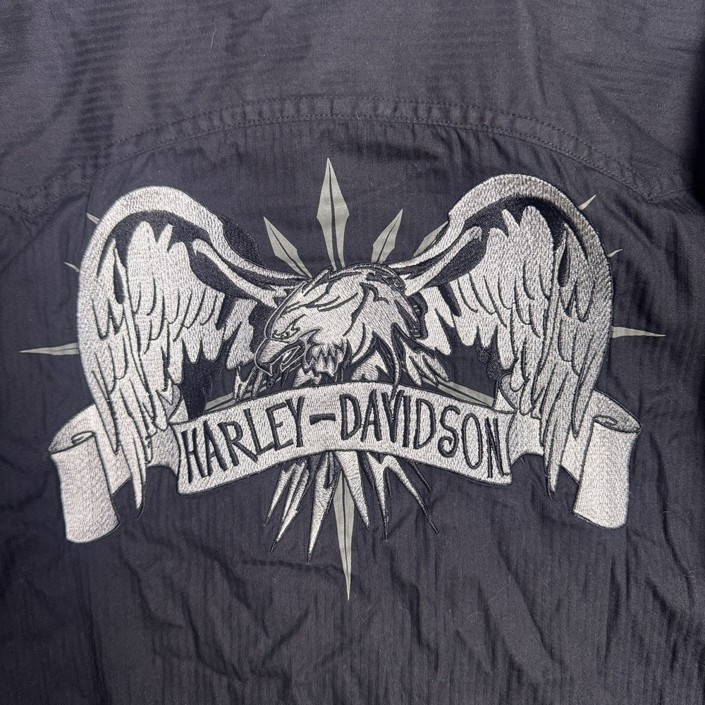 Harley Davidson Shirt Mens LT Screamin Eagle Wings Elbow Patches Embroidered